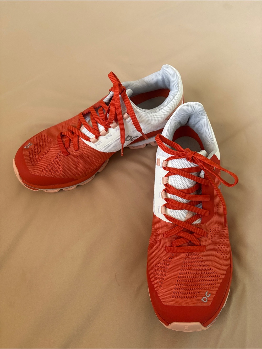 On Cloud Women's Athletic Running Shoes in Red